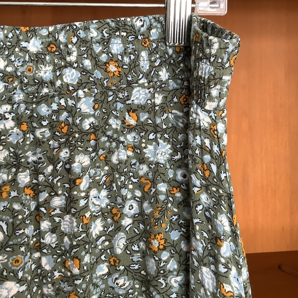 LOFT Floral Plus Size Skirt Green Boho Prairie Cottagecore Elastic Waist XXL - Picture 3 of 12